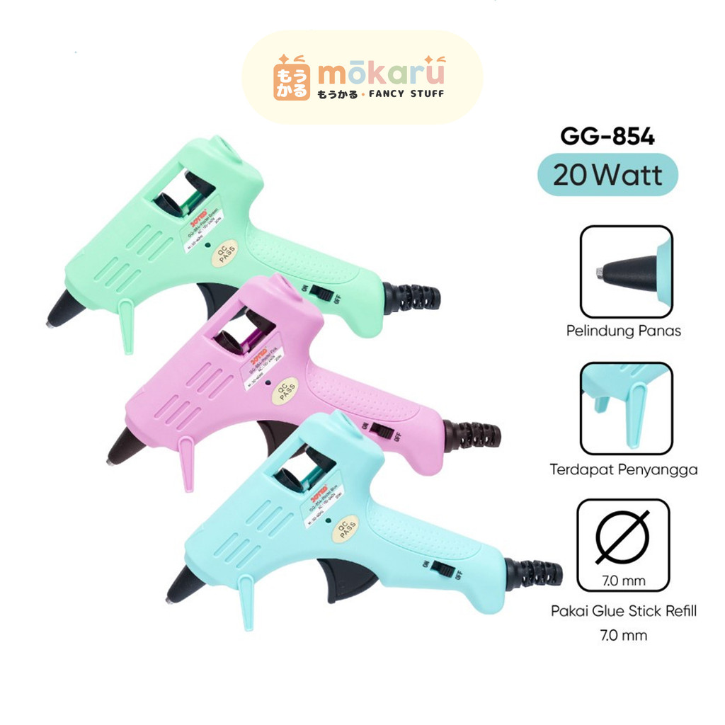 

Joyko Glue Gun GG-854 Pastel Color 20watt / Glue Gun Warna Pastel Murah Berkualitas