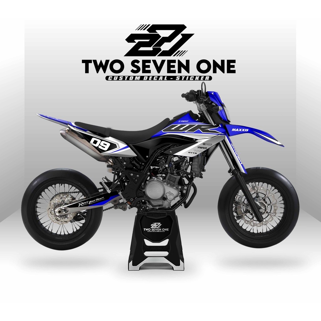 DECAL YAMAHA WR 155 FULL BODY/SUPERGLOSSY/PREMIUM/CUSTOM/VARIASI HITAM BIRU ABU PUTIH