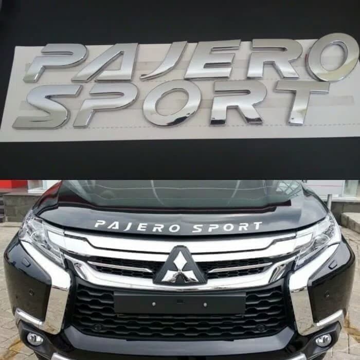 Emblem Pajero sport/logo kap mesin Pajero sport/tulisan Pajero sport