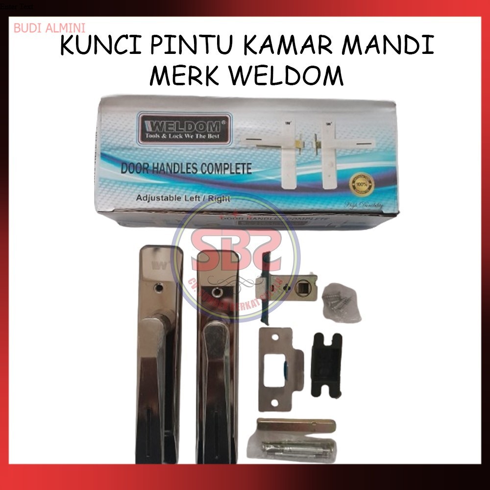WELDOM KUNCI PINTU WC / KAMAR MANDI - HANDLE GAGANG KUNCI PINTU KAMAR MANDI TOILET WELDOM - CHROME