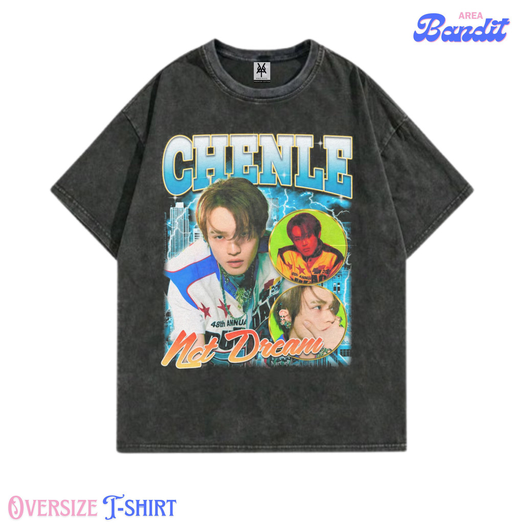 Bandit Area "kaos Nct Dream Chenle bootleg style" Oversized T-shirt washing washed