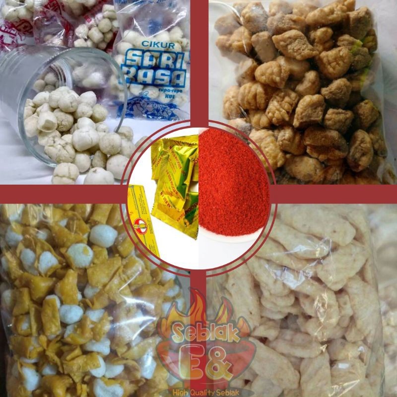 

BISA COD PAKET MIX Plus BUMBU - Toping Seblak Viral - Kerupuk Seblak Viral - Baso Aci - Baso Cuanki Bakso Mie instan