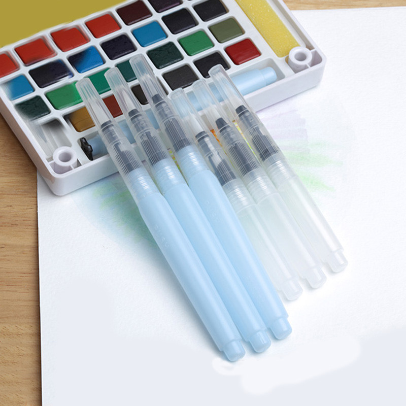 

3PCS Watercolor Brush pen Art Markers Water Tank Round Soft Brush Pen Set Calligraphy Drawing Pen Beginner gift S/M/L