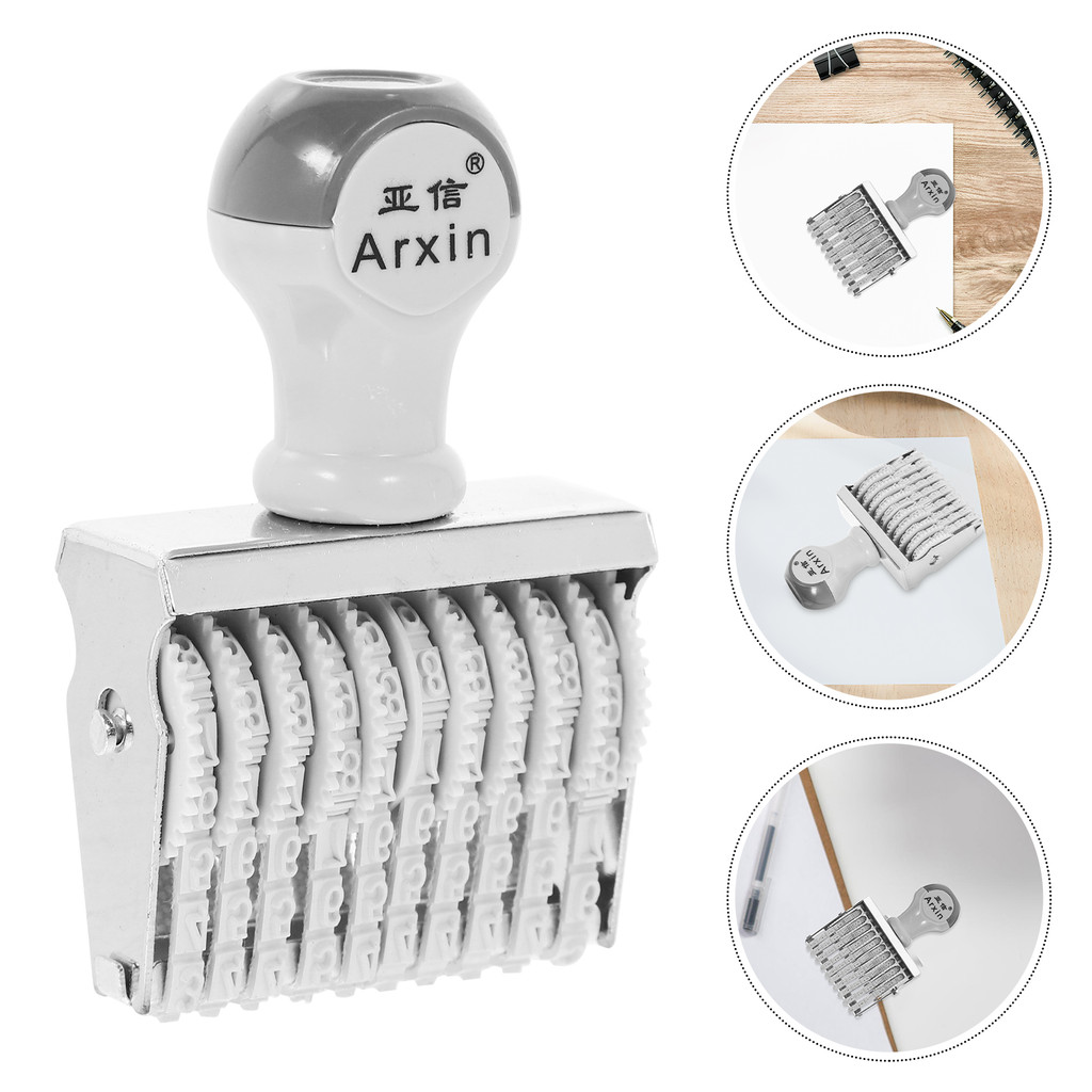

Rubber Date Stamp Multi-use Number File Portable Rolling Label Scrapbook Stamps Iron Small Daily Office Stamper