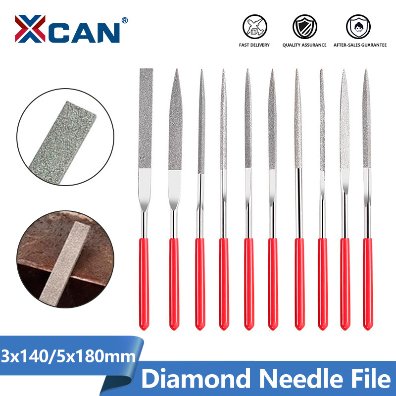 

XCAN Diamond File Set 3x140mm 5x180mm Mini Needle File For Stone Glass Metal Carving Craft Hand Tools Needle File Set