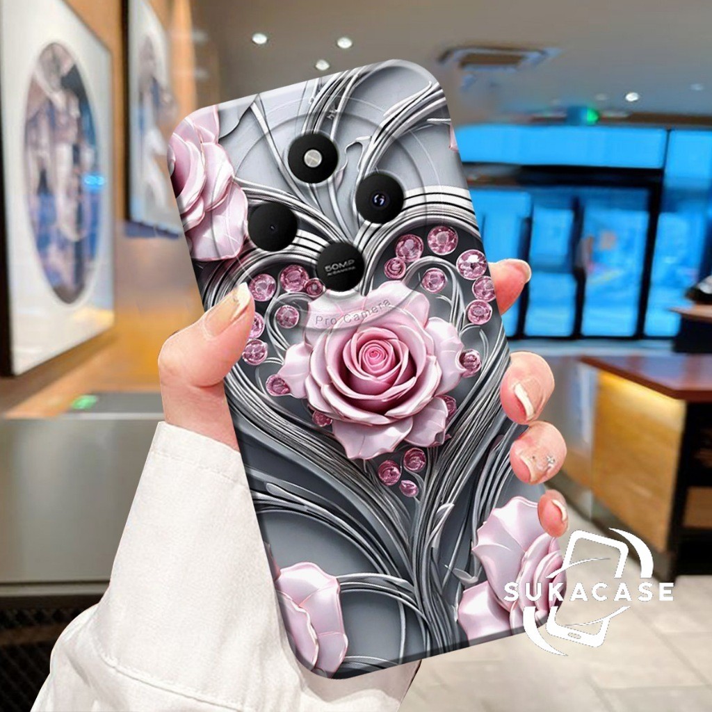 SOFTCASE REDMI 14c 4G 2024 13c 12c A3 9c 9a 10c 10a Poco c40 c65 TERBARU Motif Flower aesthetic cant