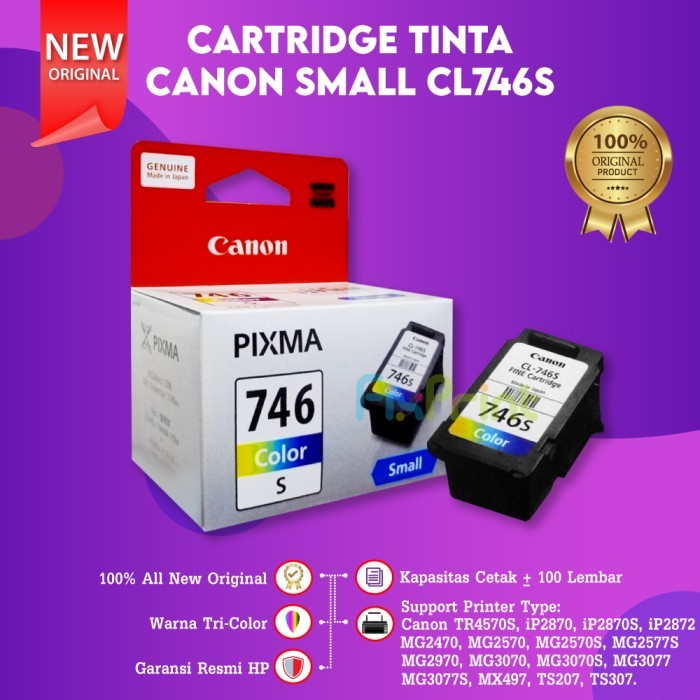 Canon CL-746s CL746 Small 745s Cartridge Tinta MG2570 MX497 TS3170
