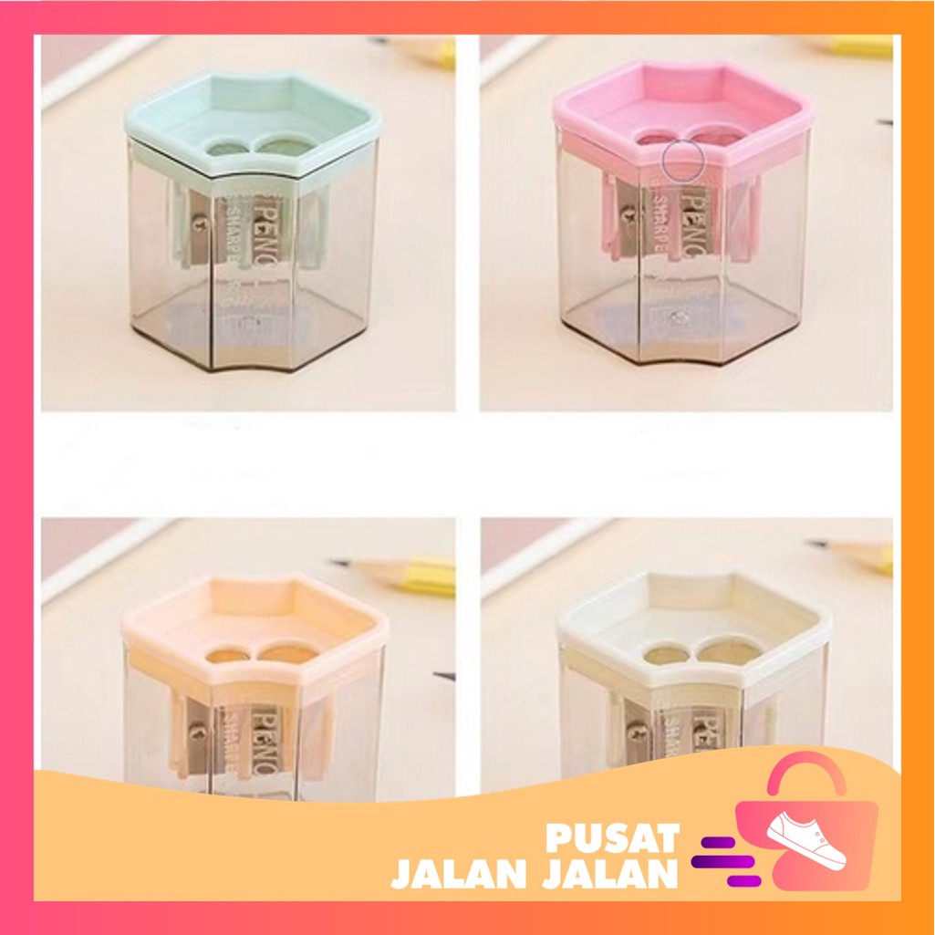 

PJJ - S5739 Rautan Pensil 2 Lubang / Rautan Serutan Pensil Warna Wadah Besar Murah Berkualitas / Serutan Pensil Warna Warni