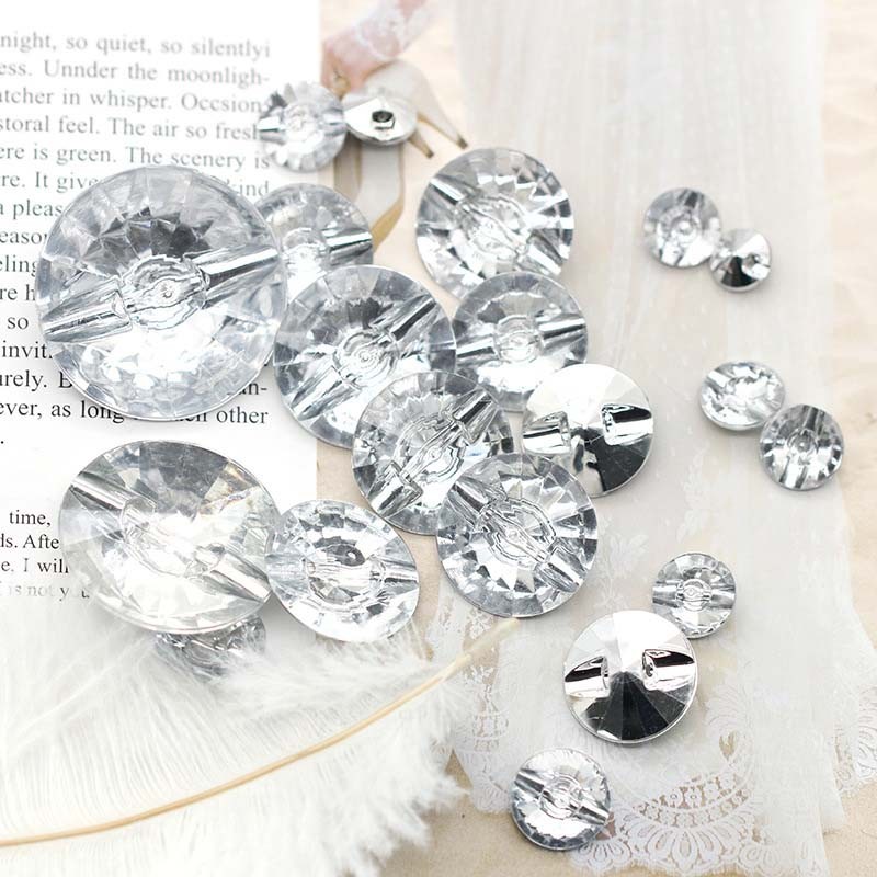 COD❤️ Plastic Button Swaroski Kancing Kristal Bed Gaun Sofa Baju Aksesoris Perhiasan Payet-yy