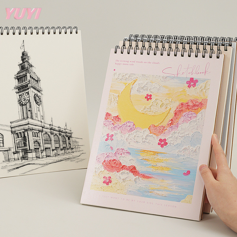 

sketsa lukisan / Sketchbook A4 Aesthetic Buku Gambar Vertikal Jilid Spiral 45 Lembar/90 Halaman