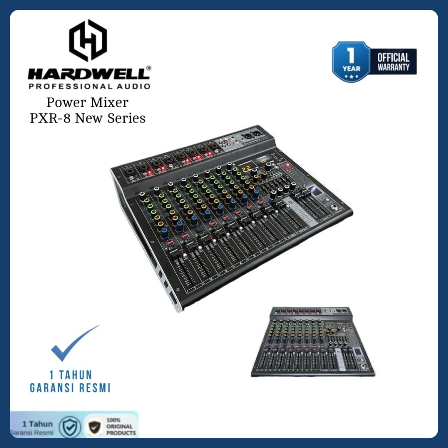 Power Mixer Audio Hardwell PXR 8 / PXR8 Professional Audio Mixer Karaoke USB Bluetooth Original