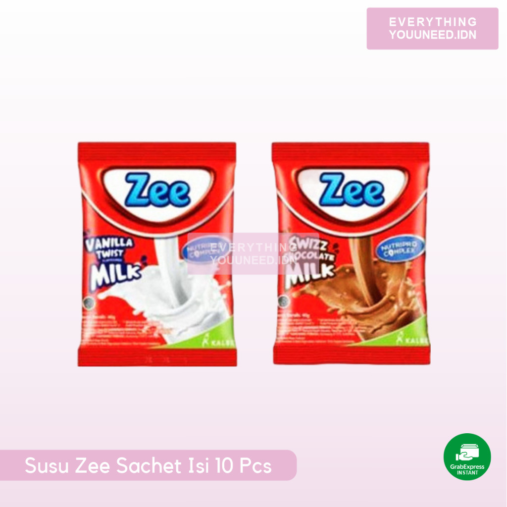 

Susu Zee Chocolate & Vanilla Sachet isi 10 Pcs