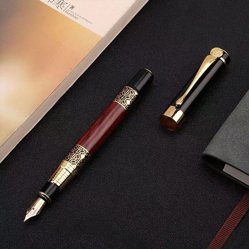 Fountain Pen Gaya Cina Klasik / Pulpen Ukiran untuk Kaligrafi / Hadiah Antik Bernuansa Sastra /