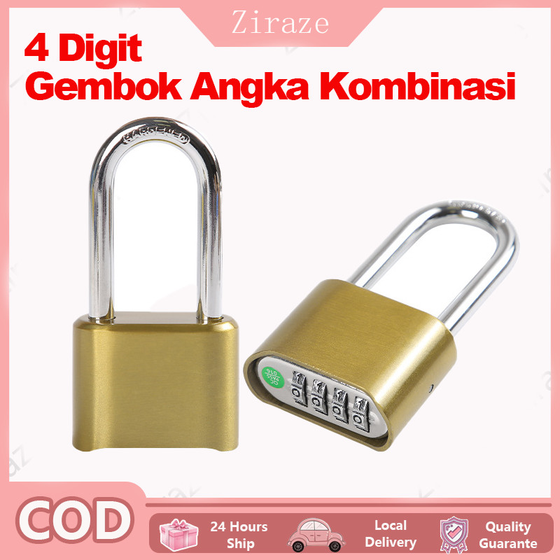 【COD】4 Digit Password Perlindungan Kunci Nomor Angka / Panjang Kunci Gembok / Gembok Anti Potong Wat