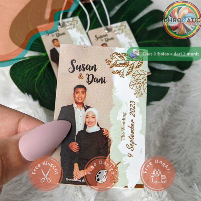 

chromatic Hangtag Wedding Souvenir Hang Tag Label Custom Pernikahan Ucapan Nikah Free Desain