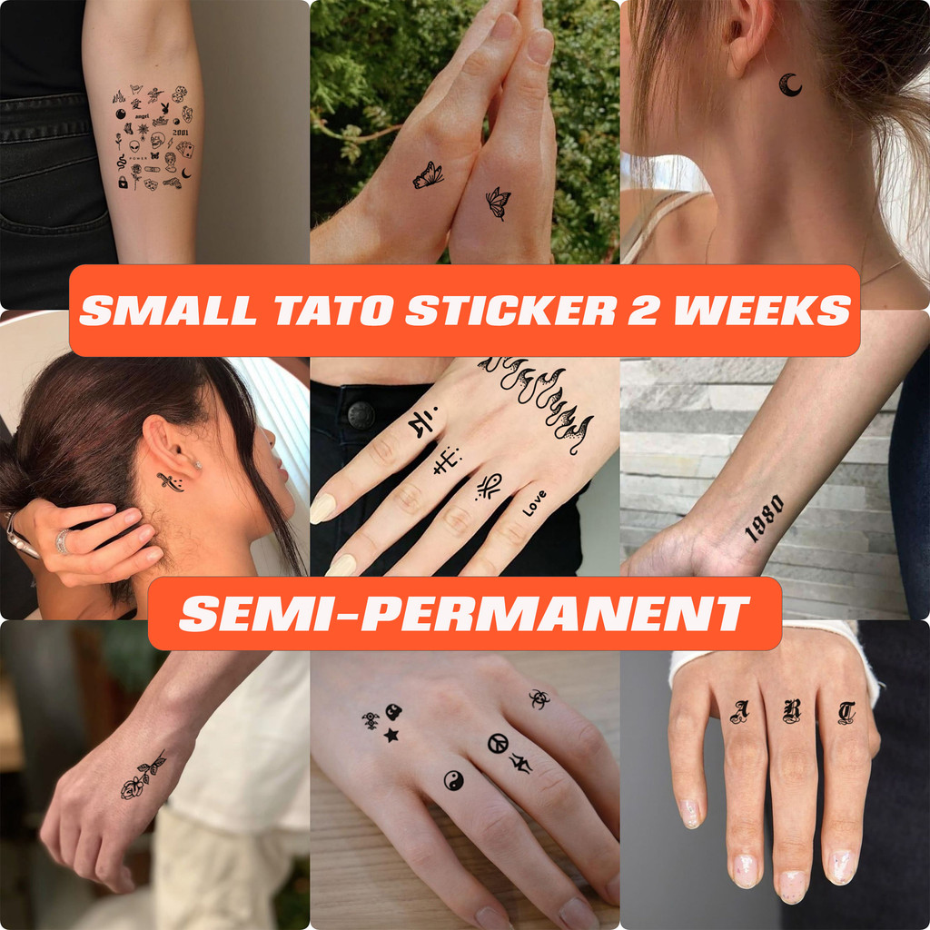 Tato Temporary Mini Waterproof Motif Hewan & Tulisan Aesthetic – Tahan Air & Tahan Lama hingga 15 Ha