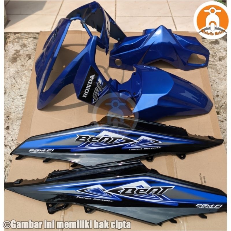 Full set bodi halus beat fi tahun 2012 2013 2014 2015 warna biru hitam pakai stiker