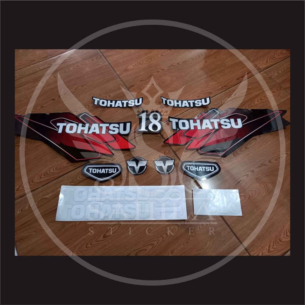 STIKER MESIN TEMPEL TOHATSU 18 HP / VARIASI STRIPING MESIN TEMPEL TOHATSU 18