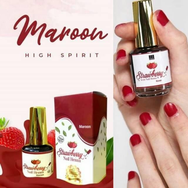 KUTEK HENNA Strawberry Nail Henna 14 ML - pacar nail henna original - henna pacar - coklat
