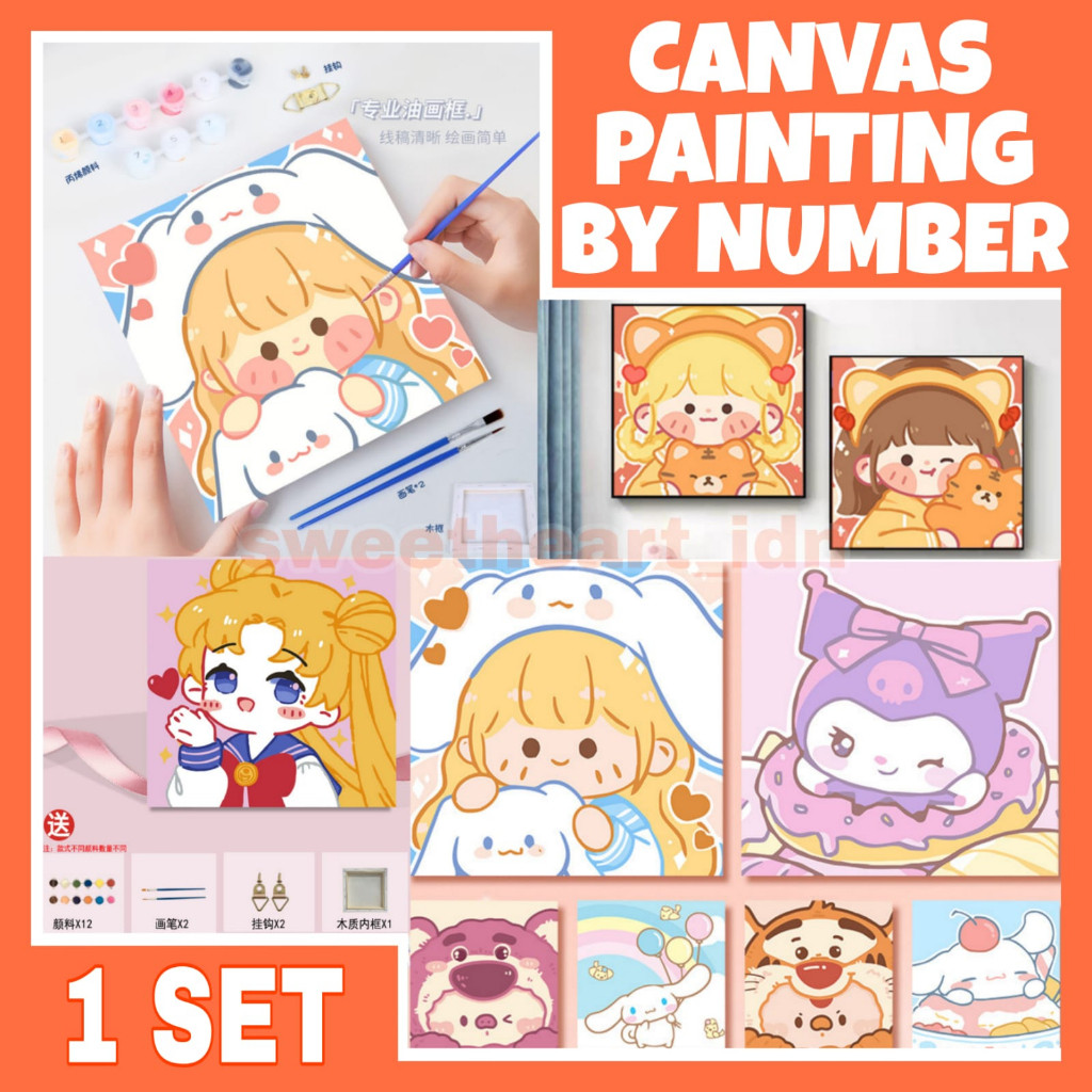 

Canvas Painting By Number / Melukis Mewarnai Kanvas Nomor Prakarya Anak