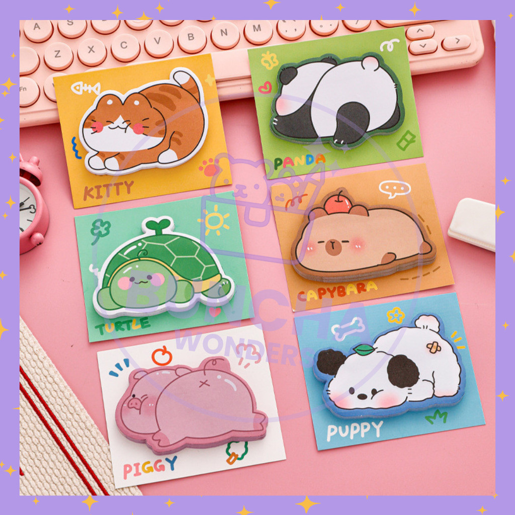 

BW COD - Sticky Notes Motif Hewan Butt Tempelan Kertas Catatan Memo Note Karakter Animal Mini Book