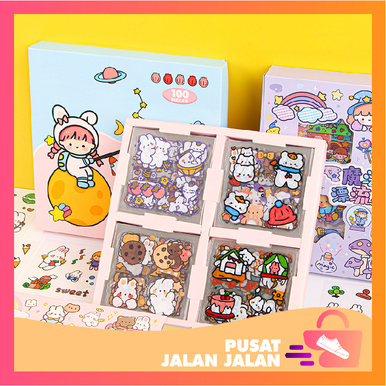 

PJJ - 5576 Sticker Motif Kartun Korea Lucu Anti Air / Stiker Set 100 lembar / Sticker Box Stiker Set Aesthetic Dekor Buku