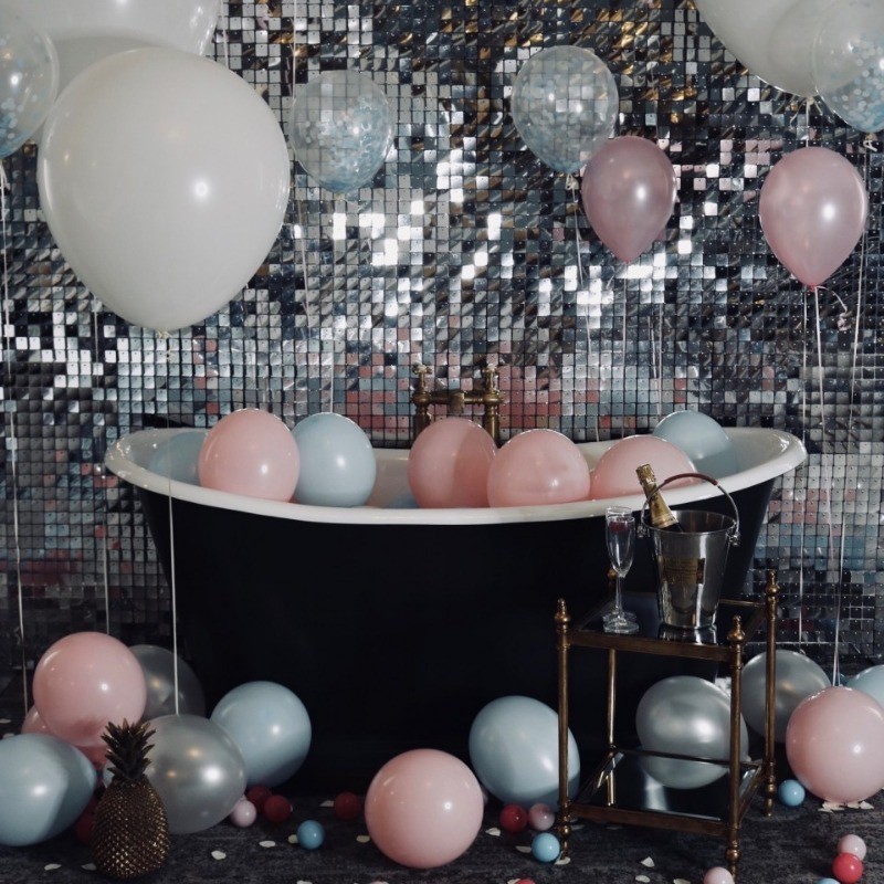 Cokaq 30*30Cm Sequin Shimmer Tile Wall Panel Backdrop Sequin Panel Backdrop Backdrop Ulang Tahun