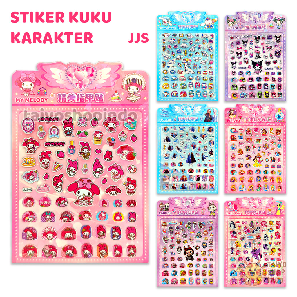 

TAIYO Sticker Kuku Sanrio Frozen Labubu Karakter Stiker Nail Art Tempel Wanita Aksesoris Anak