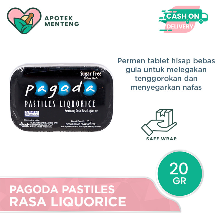 

Pagoda Pastiles Rasa Liquorice 20 Gram - Permen Pelega Tenggorokan