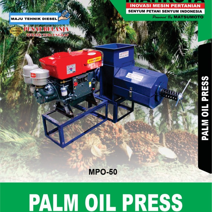 Mesin Peras Biji Sawit / Palm Oil Press MPO-50 MAHKOTA + Engine Diesel 18 Hp