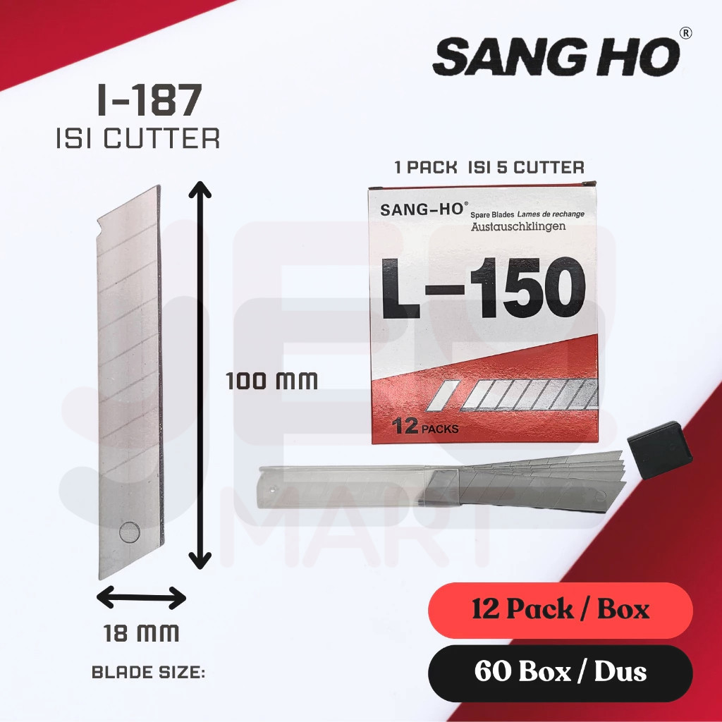 Grosir 1 Dus isi 3600 Pcs (ISI CUTTER BESAR) SANG-HO L-150 ISI REFILL CUTTER TAJAM