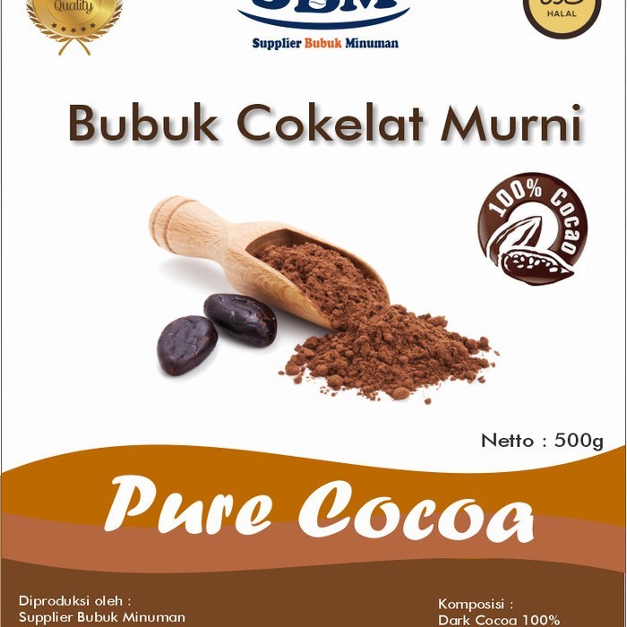 

Bubuk Cokelat Murni 100 Pure Cocoa Powder Dark Chocolate Asli SBM
