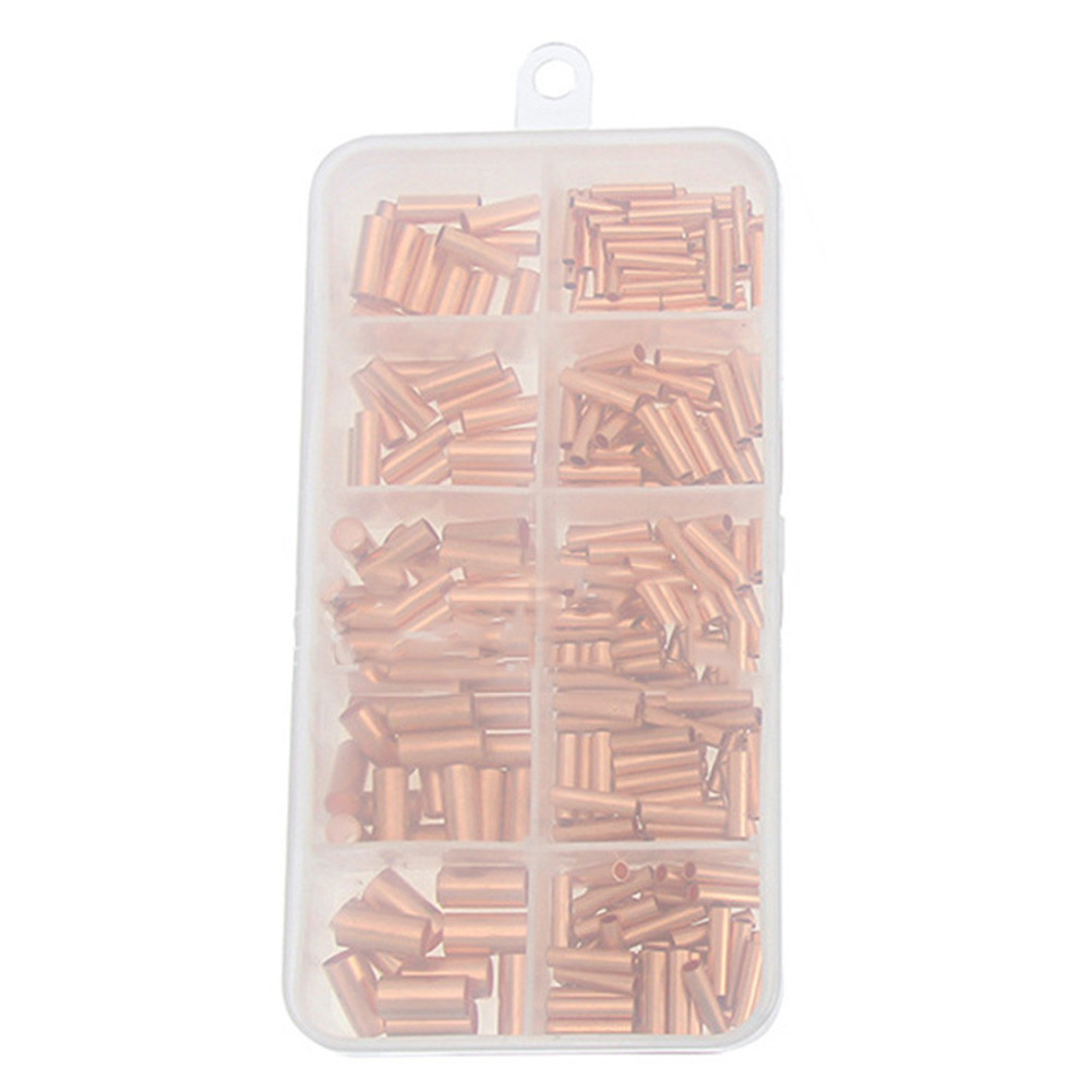 210 Pcs GT1.5-6mm Copper Tube Butt Wire Cable Crimp Connectors Terminal Kit Wire Connector With Heat