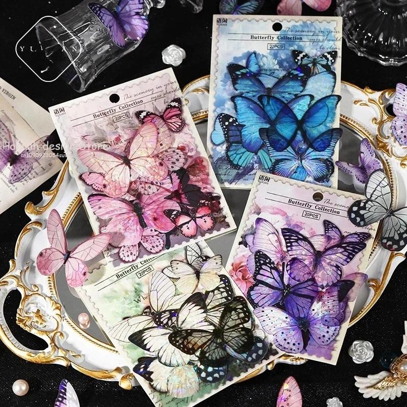 

40sheets/pack Vintage Gilding butterfly Notebook Decorative Stickers Decorative Stickers For Scrapbooking Label Diary