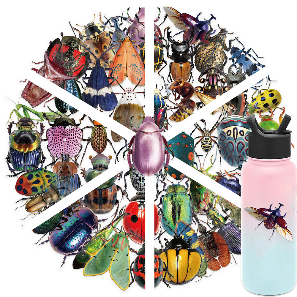 

10/30/50pcs PET Transparent Insect Graffiti Stickers Kids Toys DIY Scrapbook Laptop Luggage Bike Cool Cartoon Decoration Sticker