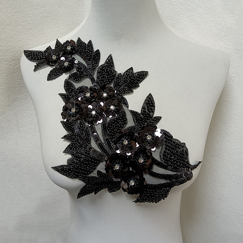 

Wholesale sales of Sequin embroidery Gauze nail drill Beading lace sewing collar decoration clothing single flower