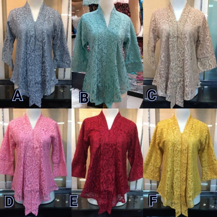 

Atasan Kebaya Kutu Baru Brokat Floy Warna Maroon - GREY, L