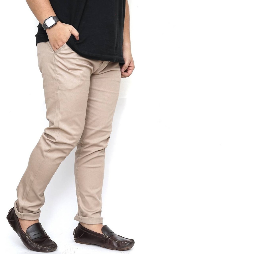 Credomenstore Celana Chino Coklat Creme / Celana Panjang Pria Coklat / Celana Cowok