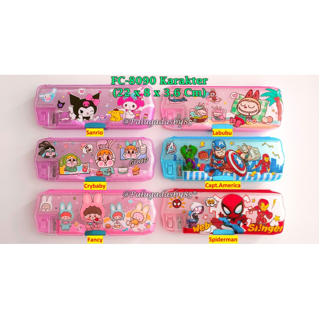 

(1 Biji) Kotak Pensil Magnet Segi 8 22 x 8 x 3.6 Cm / Kotak Pensil Magnet GXIMP FC-8090 Karakter