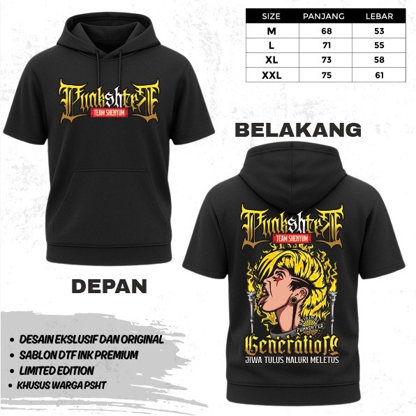 T-Shirt Hoodie Motif Punkshter Team Senyum Generation Sablonan Tidak Mudah Luntur
