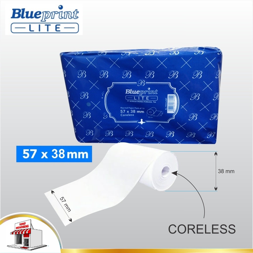 

Blueprint Lite Paper Thermal EDC 57 × 38 mm Kertas Struk Nota Karcis PPOB isi 10roll 57x38