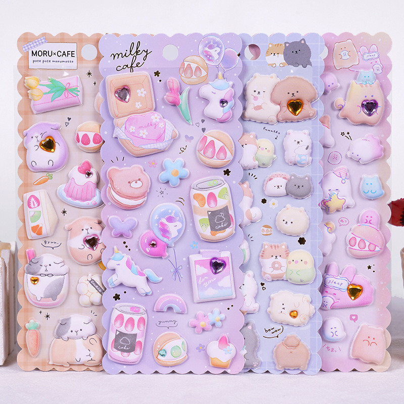 

1 pc Random Kawaii Little Animals Hamster 3D Puffy Stickers Scrapbooking Diy Journal Stationery Cute Sticker