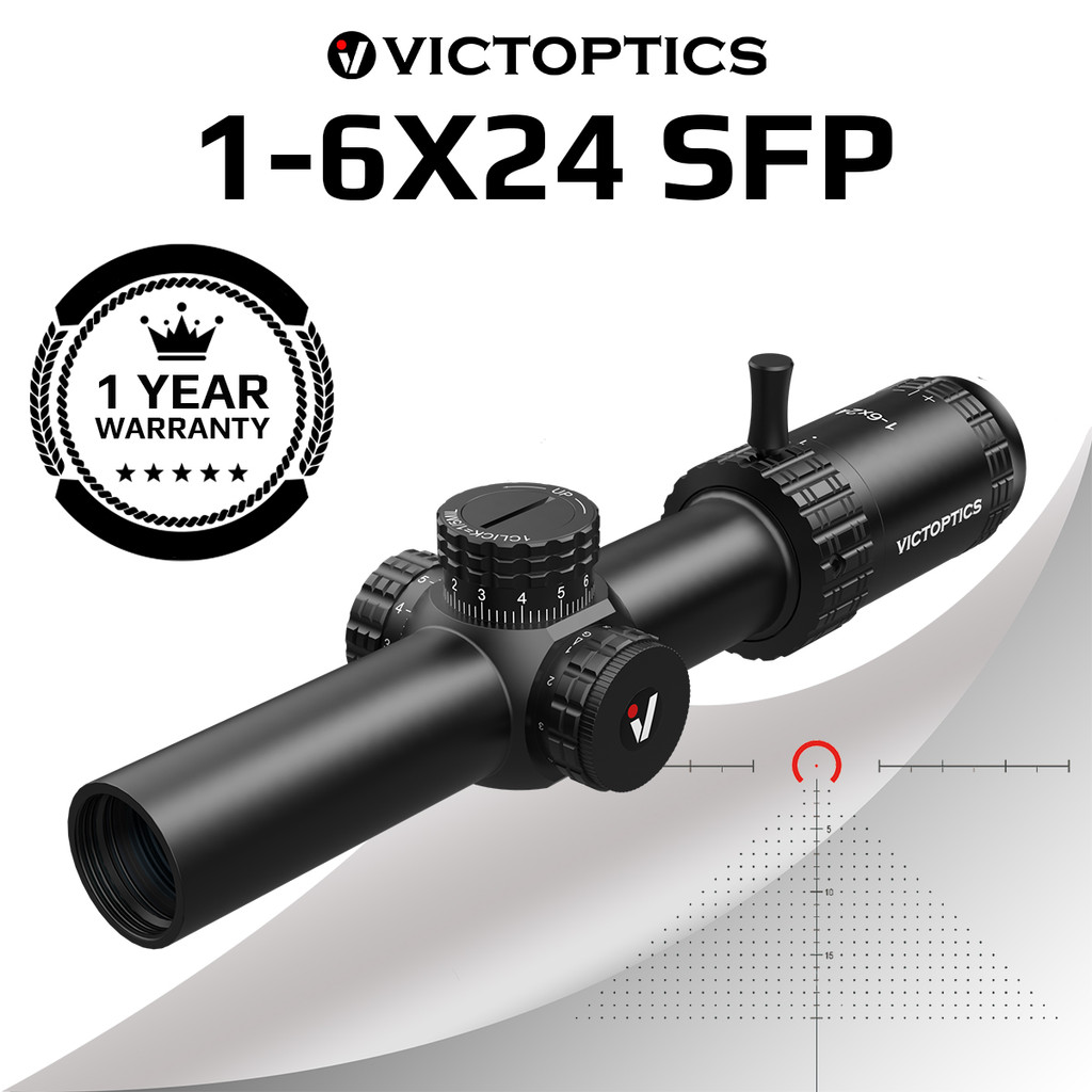 VictOptics S6 1-6x24 SFP Riflescope With Red&Green Illumination Turret lock System Wide Field of Vie