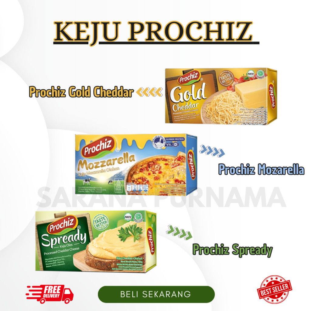 

Prochiz Kemasan Original 160 gr Aneka Varian Keju Prochiz Gold / Prochiz Spready / Prochiz Mozarella