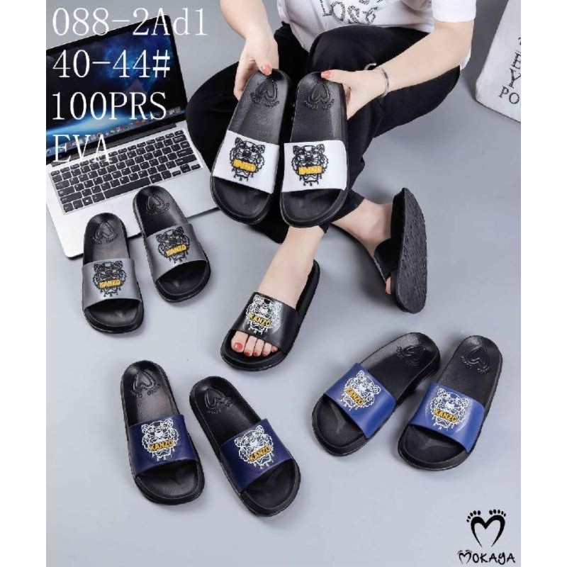 Sandal Mokaya Pria KNZ - Sandal Slop Pria / Wanita Import Bahan Pylon Antislip Ringan