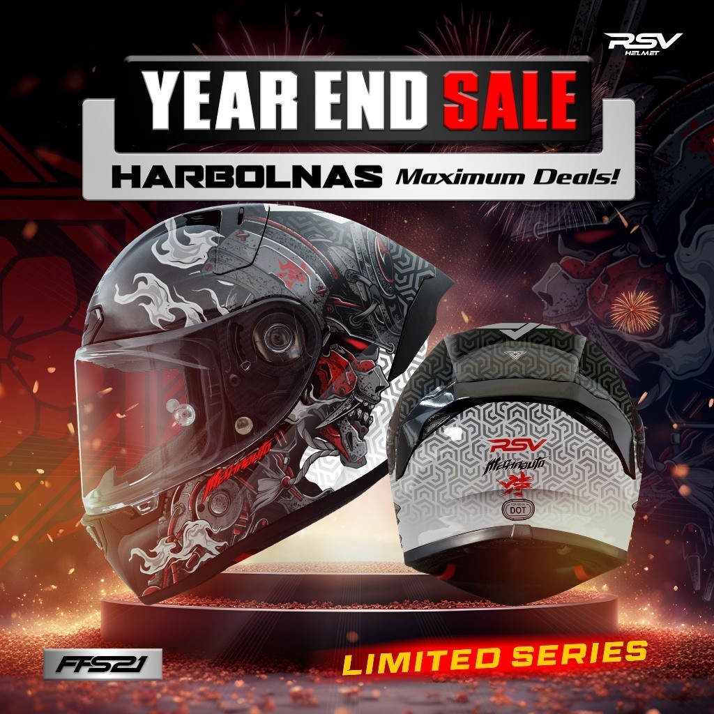 FFS21 Motif MECHABUTO ( HELM FULLFACE RSV HELMET - SNI DOT ECE - RACING MODERN )