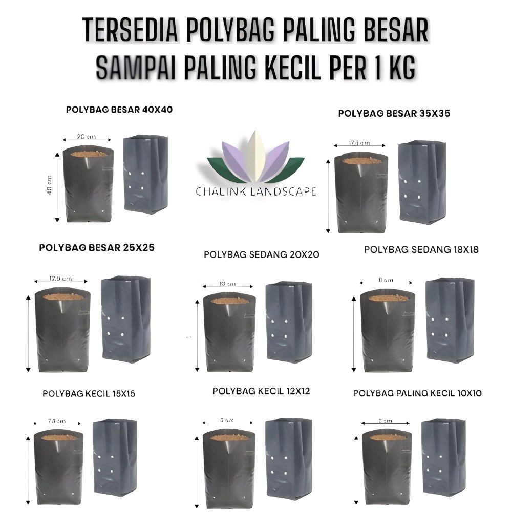 READY STOK POLYBAG 1 KG BERBAGAI UKURAN PALING BESAR SAMPAI PALING KECIL - POLYBAG BESAR - POLYBAG K