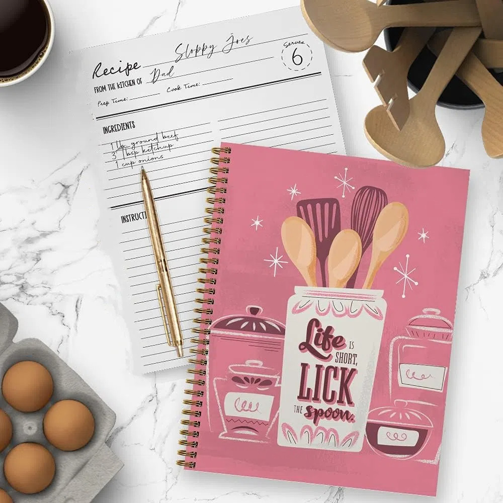 

New Durable Kitchen Recipe Notebook Softcover 120 Pages Recipe Journal Spiral Notebooks Helical Coil Meal Planning Manual