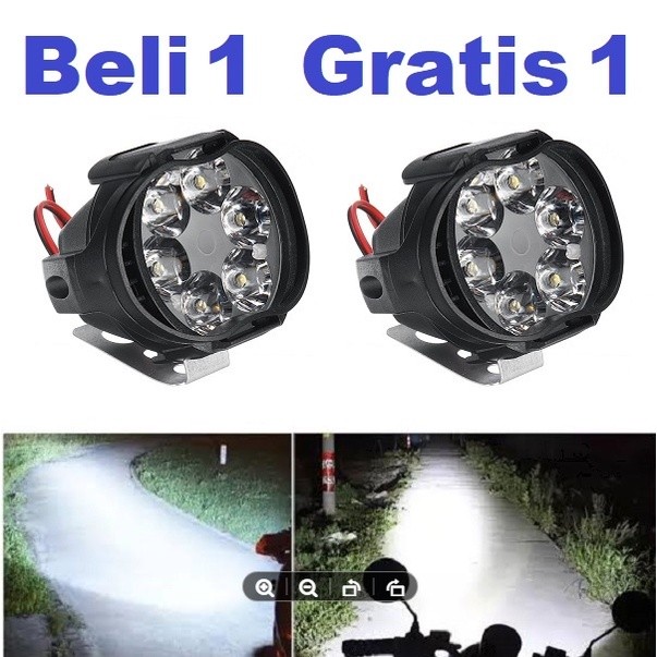 Beli 1 Gratis 1 Lampu Tembak Lampu Sorot 12V Volt 6 Mata Led Mobil Motor
