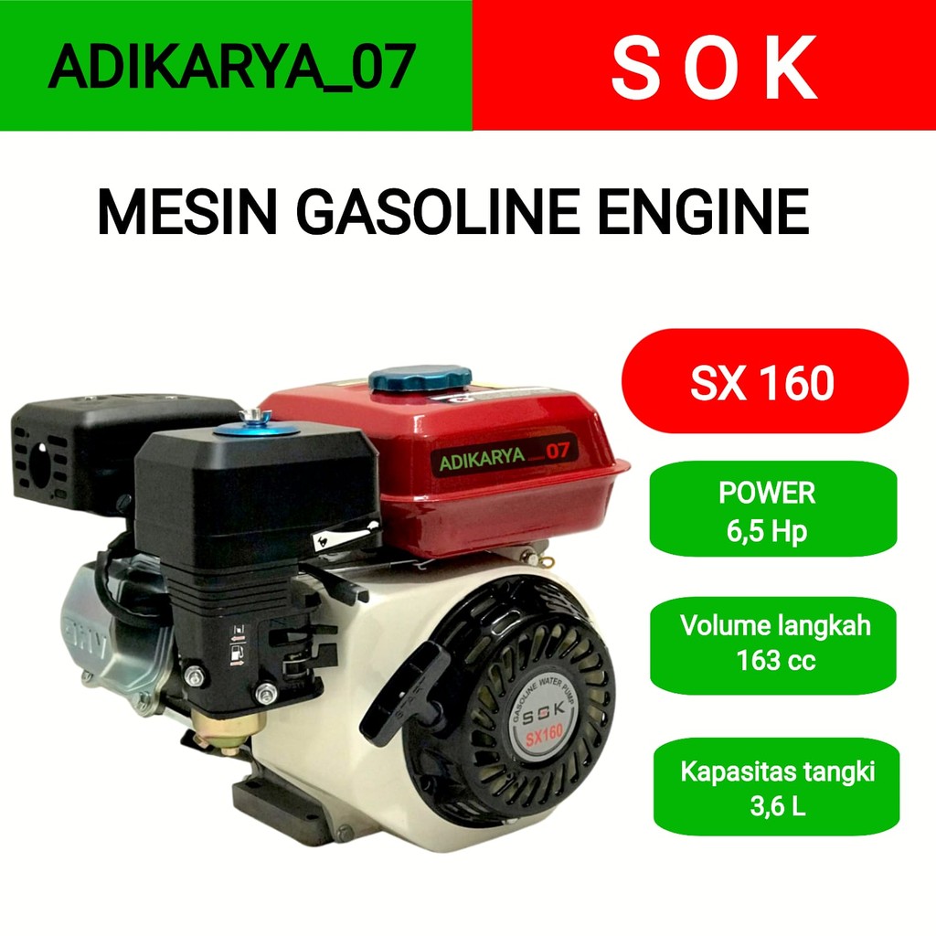 Enggine mesin gx160 mesin penggerak bensin serbaguna gx160